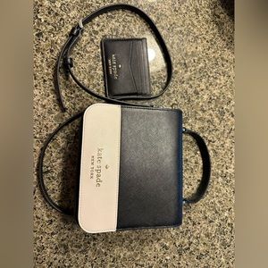 Black & White Kate Spade cross body bag with card wallet